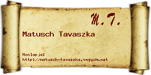 Matusch Tavaszka névjegykártya